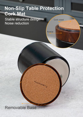Nucookery cork bottom mat protects surfaces and reduces noise
