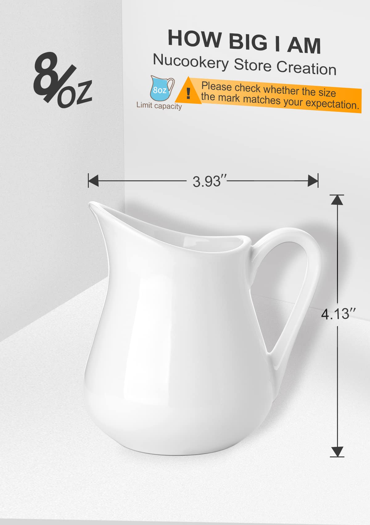 Nucookery cream pitcher with drip-free spout for mess-free serving