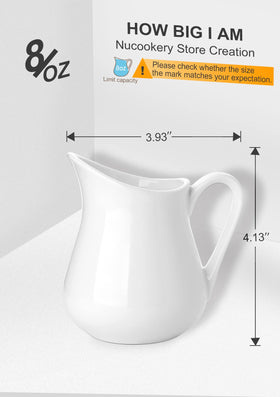 Nucookery cream pitcher with drip-free spout for mess-free serving