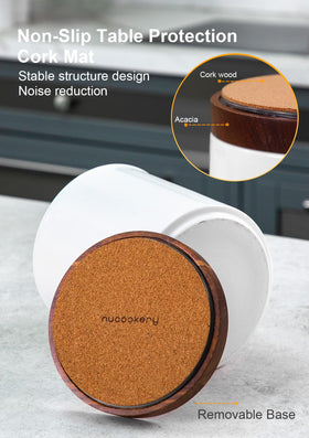 Nucookery glossy ceramic utensil holder offers a durable, polished look for busy kitchens.