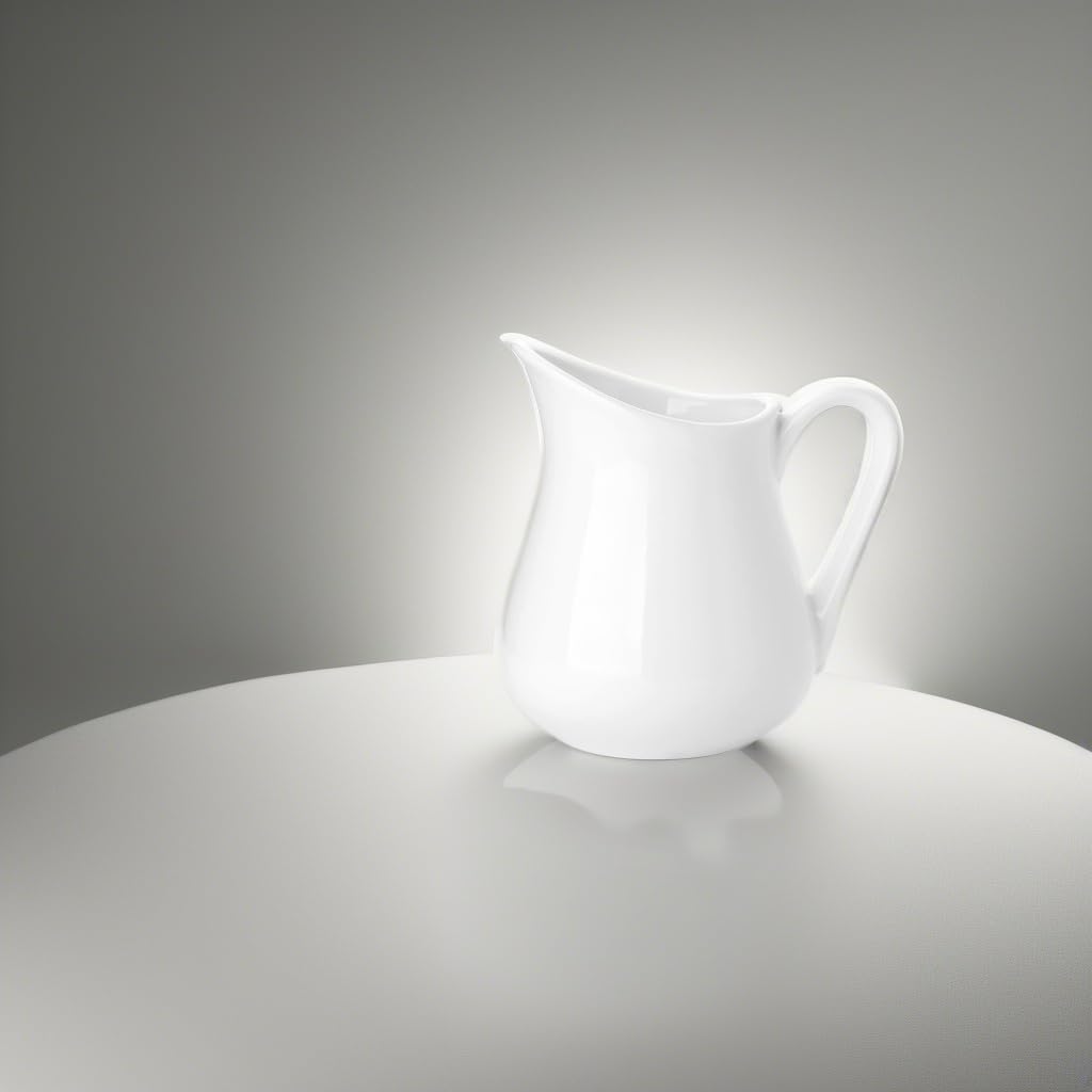 Nucookery porcelain creamer for coffee service and milk pours