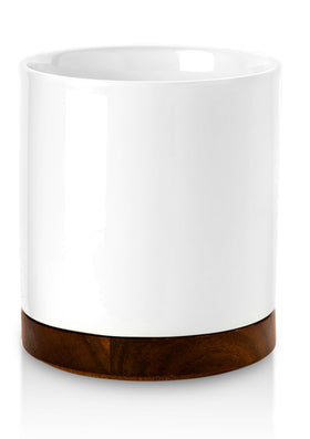 Nucookery stable ceramic holder stays put on countertops with a weighty, quality finish.