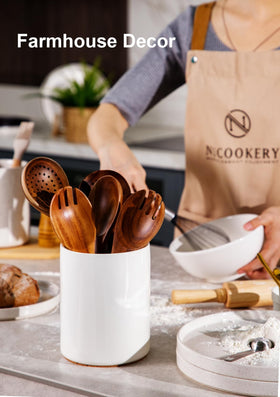 Nucookery makes a sturdy, farmhouse-charm gift with durable finish.