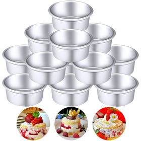 Nuenen 12-pcs round cake pans set laid out for versatile home baking