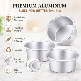 Nuenen 4-inch round cake pan showing compact size for mini cakes