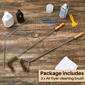 Nuenen long-handled fryer basket brush for safe, efficient scrubbing.