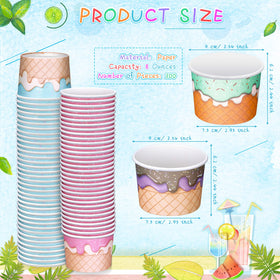 Nuenen Hawaiian summer ice cream cup designs add festive color to parties.