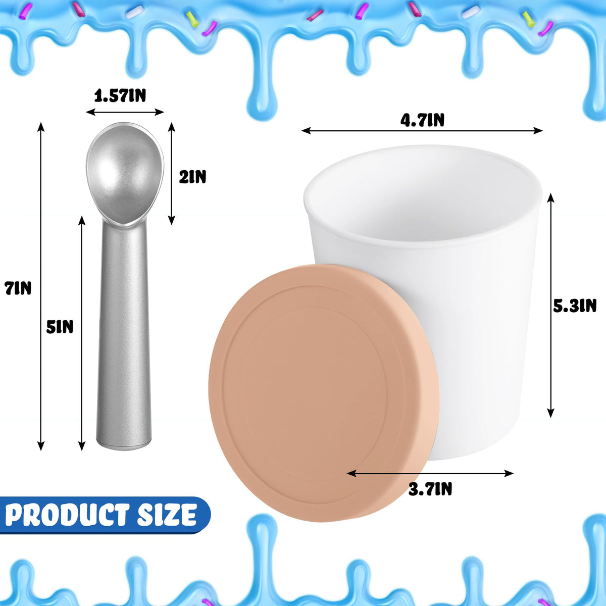 Nuenen spoon included with containers for easy serving and cleanup.