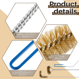 Nuenen brass bristles resist rust while breaking up hardened oil.