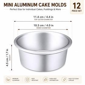 Nuenen round cake pans with nonstick surface for easy release and cleanup