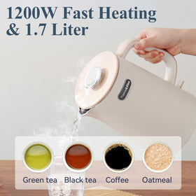 Nueve&Five 1200W rapid boiling for quick hot beverages.