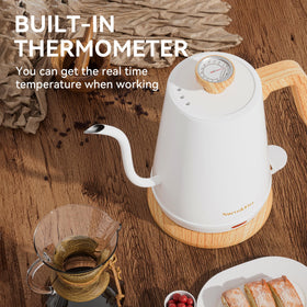 Nueve&Five gooseneck kettle 1000W fast heating for quick hot water.