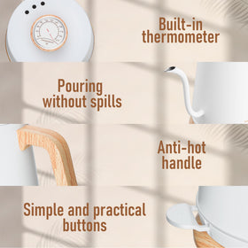 Nueve&Five cordless kettle with removable lid for easy cleaning.