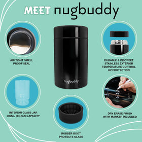 Nugbuddy 300ml capacity ideal for snacks, herbs, or small portions.