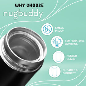 Nugbuddy Mini inner glass jar offers clear view of contents
