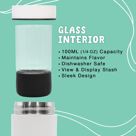 Nugbuddy Mini insulated stainless exterior maintains temperature for lasting freshness.