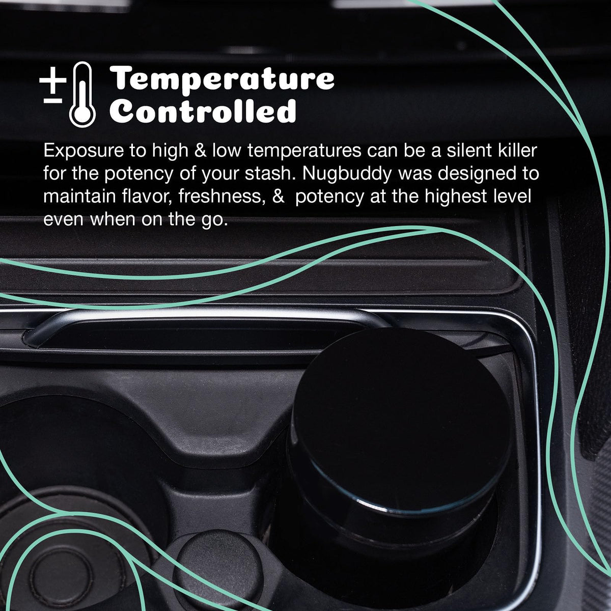 Nugbuddy Mini lid with gasket creates an airtight seal