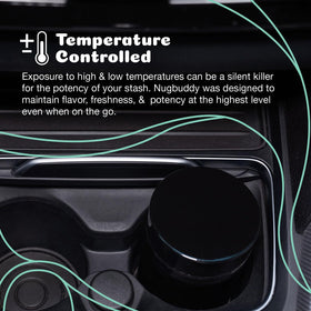Nugbuddy Mini lid with gasket creates an airtight seal