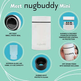Nugbuddy Mini UV protection exterior shields potency and flavor.