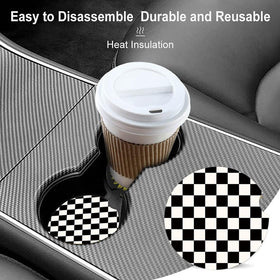 NUGGHU two-pack car coasters with non-scratch cork base protects surfaces