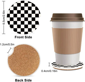 NUGGHU checkerboard car coaster with finger slot for easy cleaning