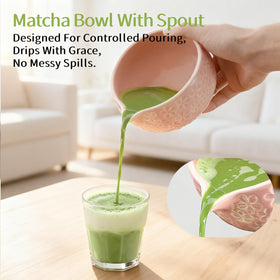 NUKALO bamboo scoop for precise matcha powder measurement.