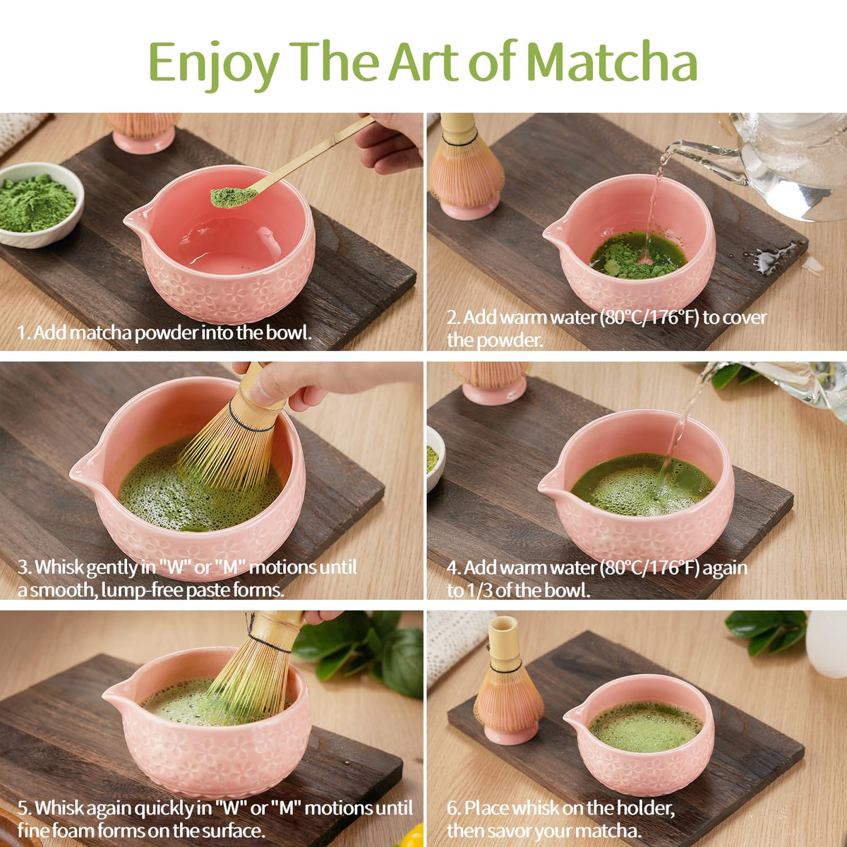 NUKALO matcha guide book for quick, confident preparation.