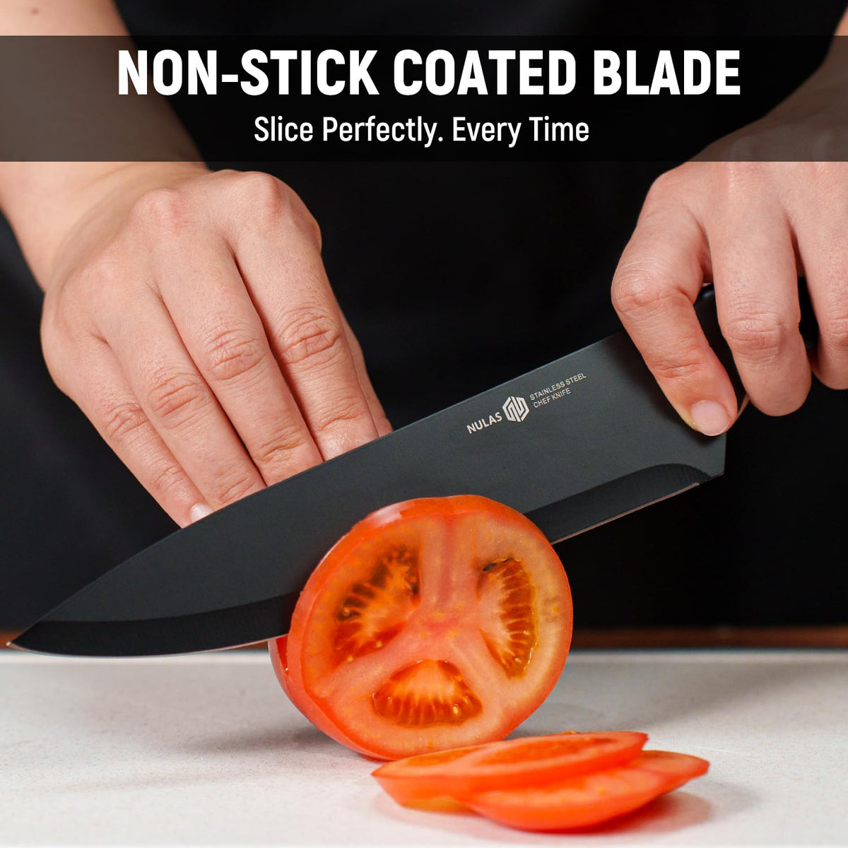 NULAS 8-inch serrated bread knife handles crusts smoothly.