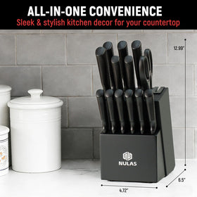NULAS kitchen shears included for quick snipping and prep.