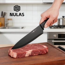 NULAS universal knife block keeps blades organized and ready.