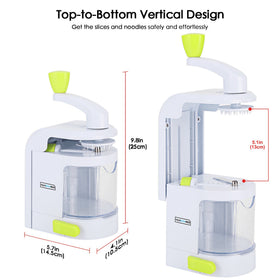 NUNEWARES spiralizer uses Japanese stainless steel blades for clean cuts.