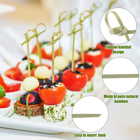 Nuogo 4.13-inch bamboo picks sturdy appetizer skewers for serving