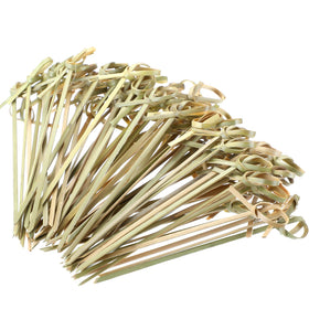 Nuogo bamboo cocktail picks with looped knot for elegant drink garnishes.