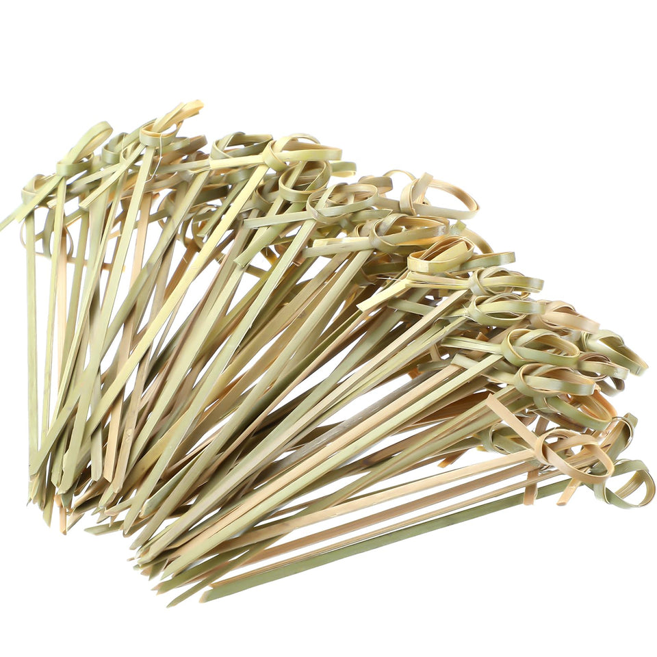 Nuogo bamboo cocktail picks with looped knot for elegant drink garnishes.