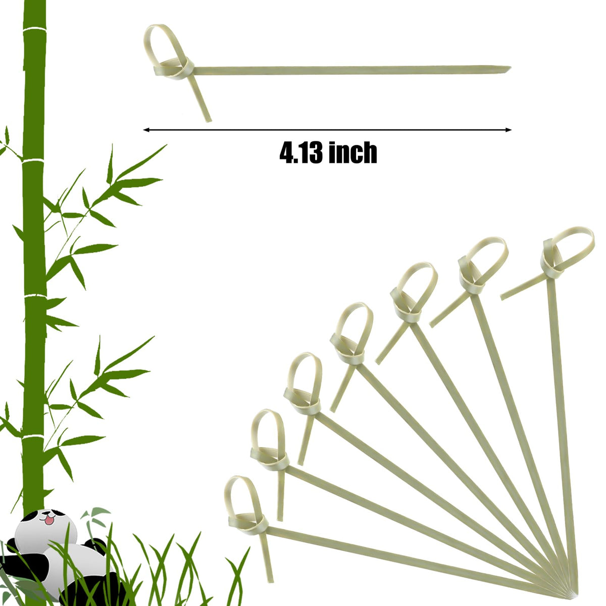 Nuogo bamboo skewers, 4.13 inches, ideal for fruit and dessert displays.