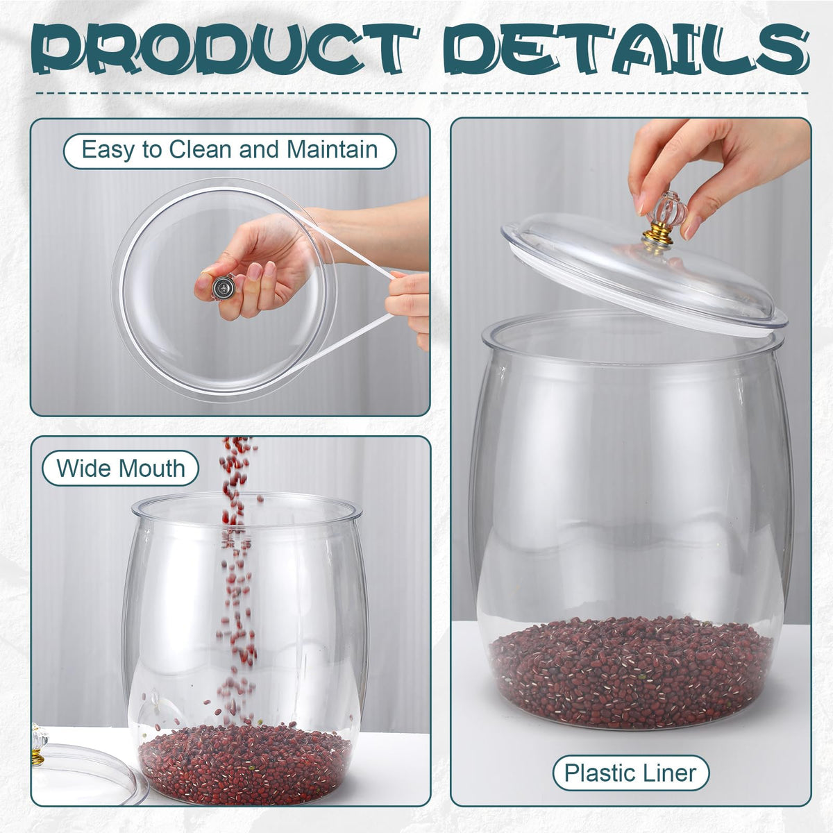 Nuogo cookie jar on counter for convenient cookie storage.