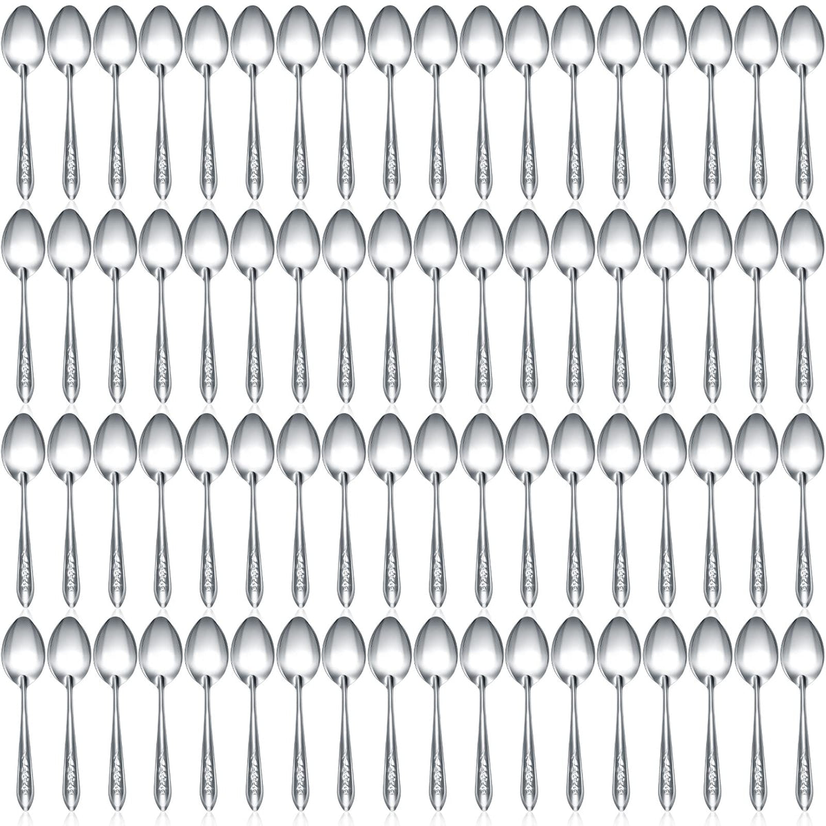 Nuogo dessert spoons set displayed on table, durable stainless steel for family meals