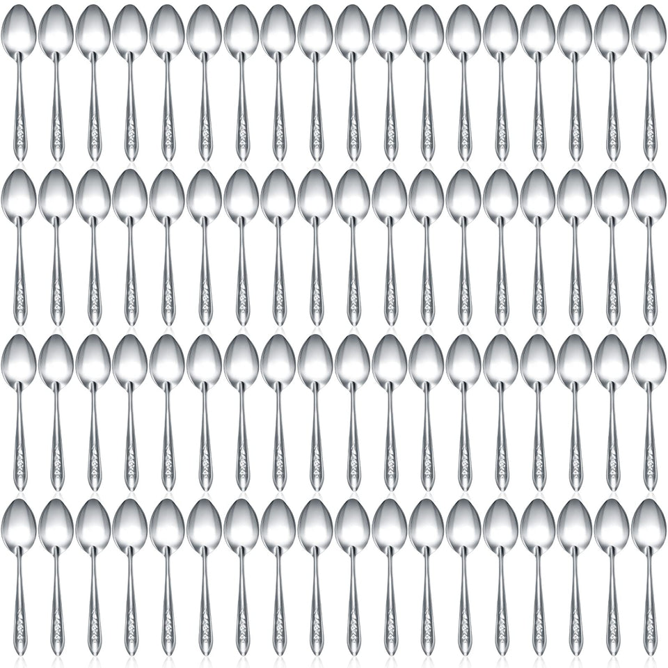 Nuogo dessert spoons set displayed on table, durable stainless steel for family meals