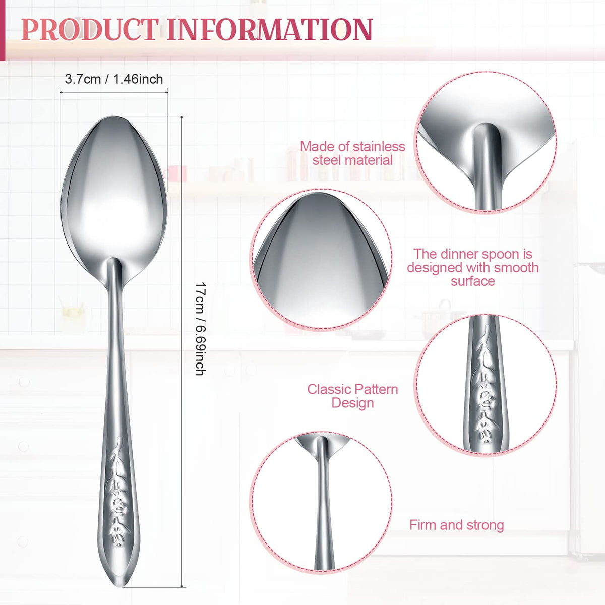 Nuogo dinner spoons 6.69-inch size shown during a dining event