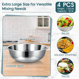 Nuogo extra-large 18-inch bowls ideal for large batches and doughs