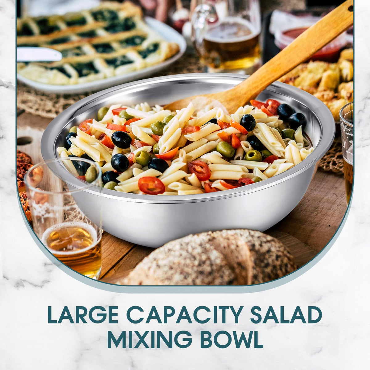 Nuogo bowls with flat base for stable mixing on counters