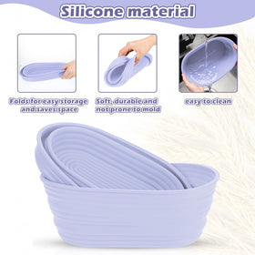 Nuogo oven-safe silicone basket in use for baking sourdough