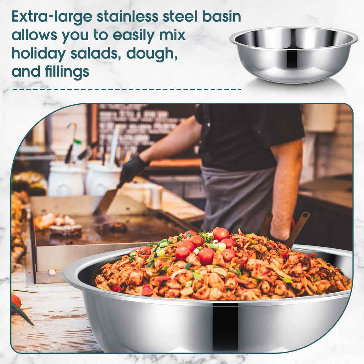 Nuogo large-capacity bowls for salads and pasta prep