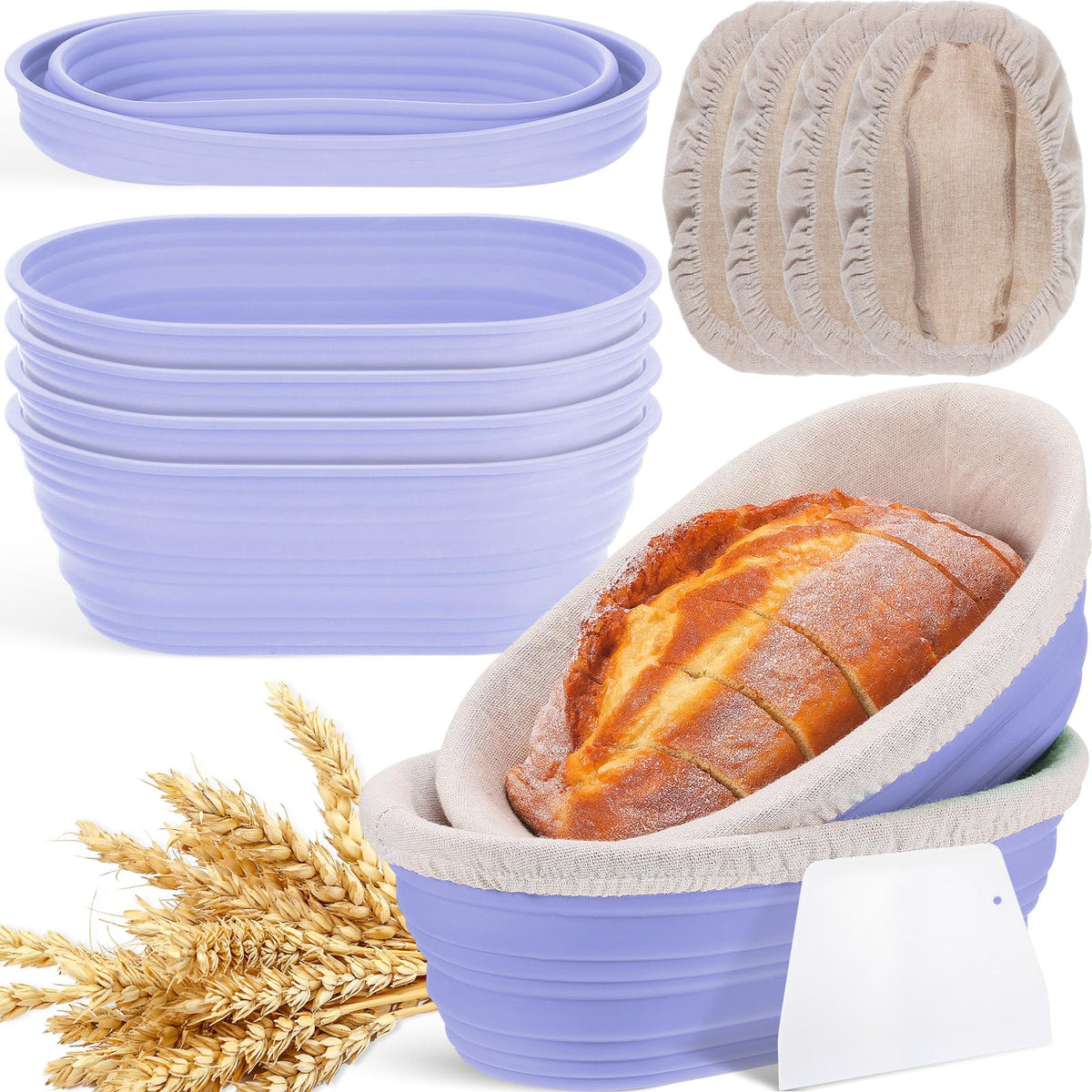 Nuogo oval bread proofing basket 10in for even dough proofing and crust
