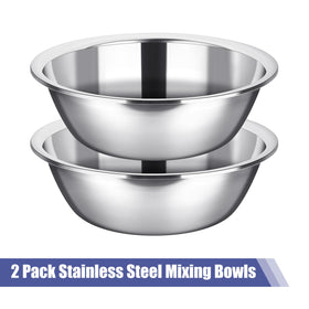 Nuogo oversized stainless steel bowls with flat bases for stable mixing