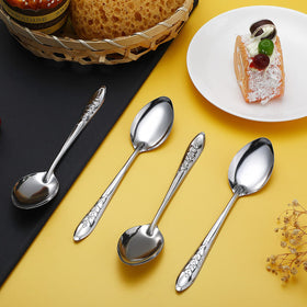 Stacked spoons neatly fit in sideboard storage