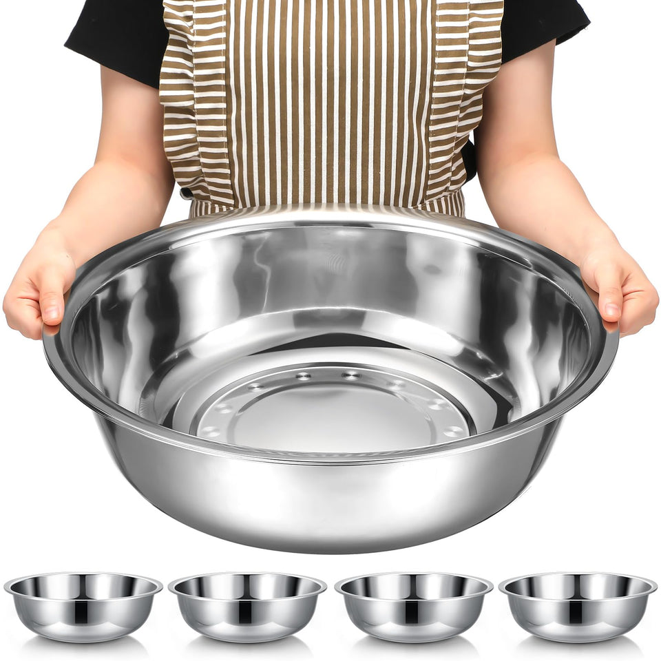 Nuogo four-piece stainless steel mixing bowls for versatile prep and mixing