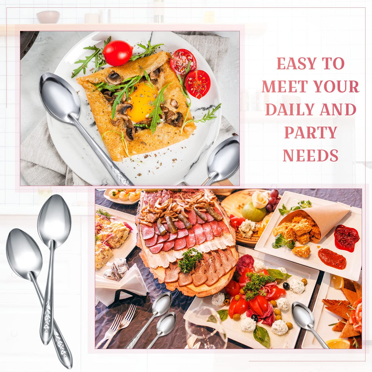 Nuogo stainless steel silverware bulk set ready for daily use