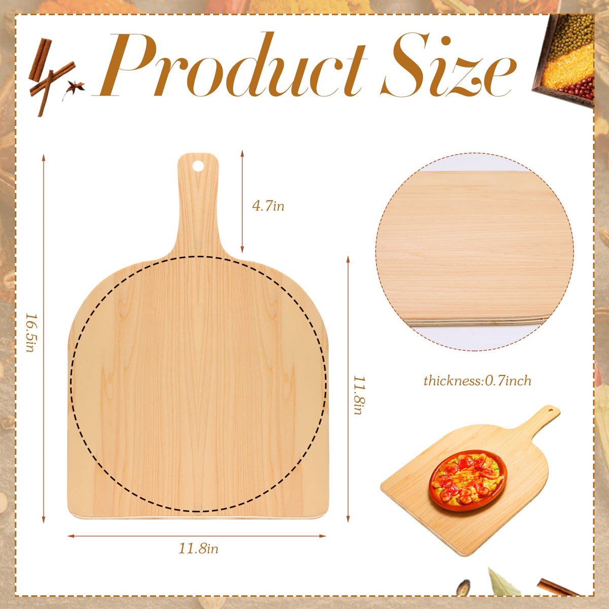 Nuogo pizza peel handle design for easy transfer