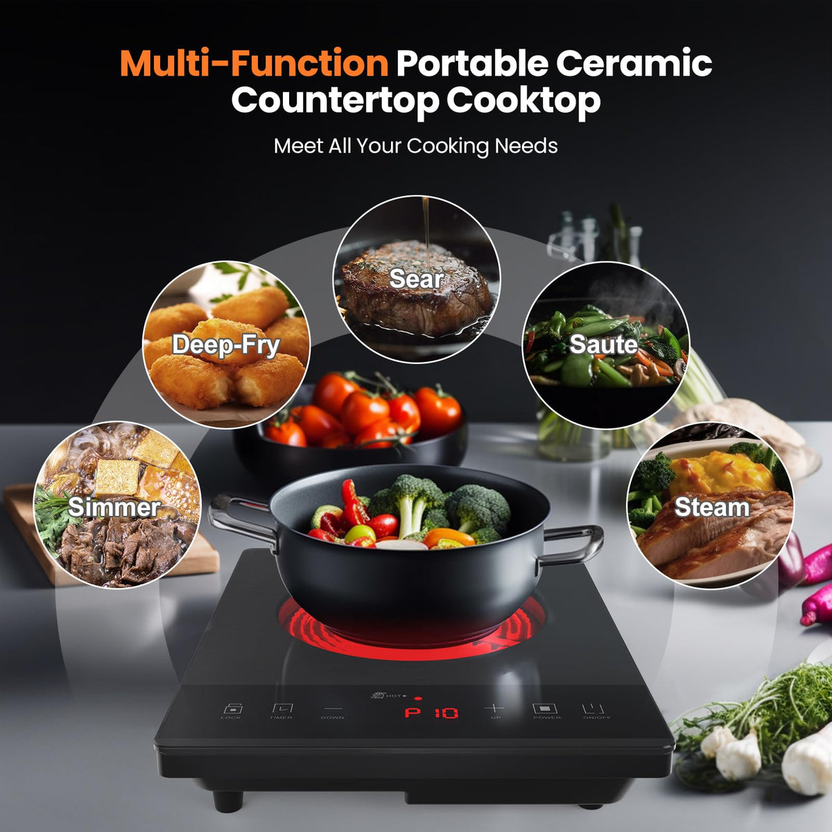 Nuopuplai electric hot plate compact design fits tight kitchens.